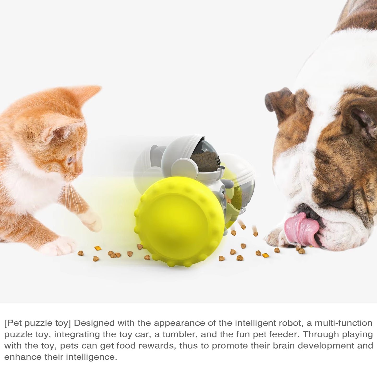 Pet Balance Car Slow Feeder Toy Interactive Treat Dispenser for Dogs Cats Anti-Overturn Gravity Move Puzzle Toy Relieve Anxiety