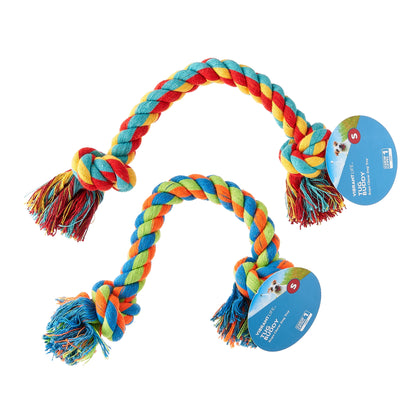 (4 Pack)  Tug Buddy Braided Rope Chew Dog Toy, Multicolor, Level 1 for Light Chewing