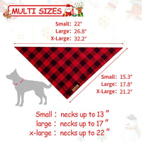 2 Pack Dog Bandanas Christmas Classic Buffalo Red Plaid Pet Scarf Triangle Bibs Kerchief Pet Costume Outfit Accessories for Small Large and Large Dogs Pets (Red + Red Plaid, Small)